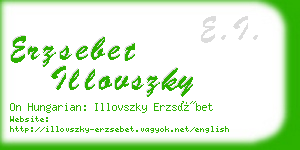 erzsebet illovszky business card